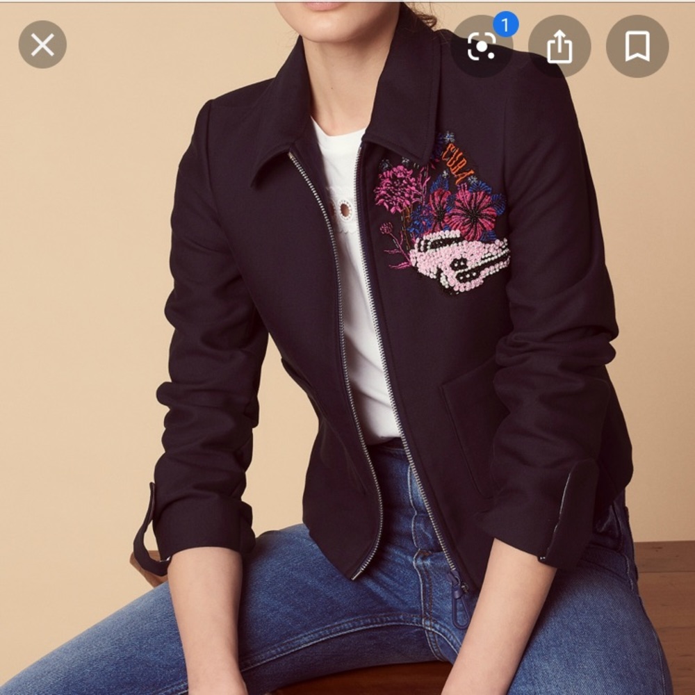 Sandro Cuba-inspired zip embroidered jacket